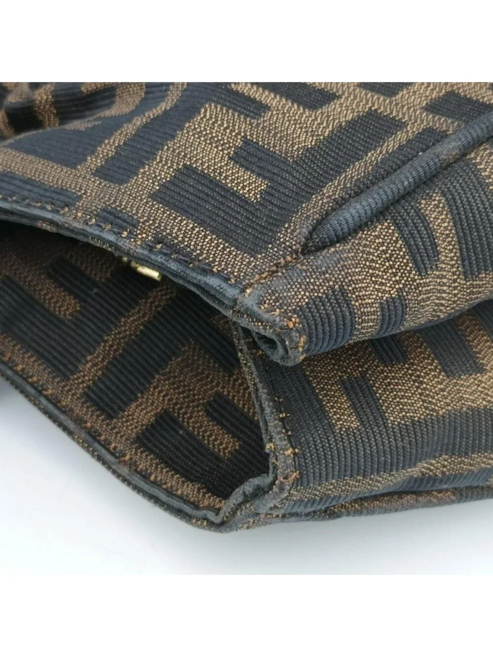 Fendi Mia Brown Canvas Shoulder
